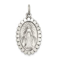 Sterling Silver Antiqued Miraculous Medal, 31 x 16 mm