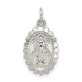 Sterling Silver Miraculous Medal, 22 x 10 mm