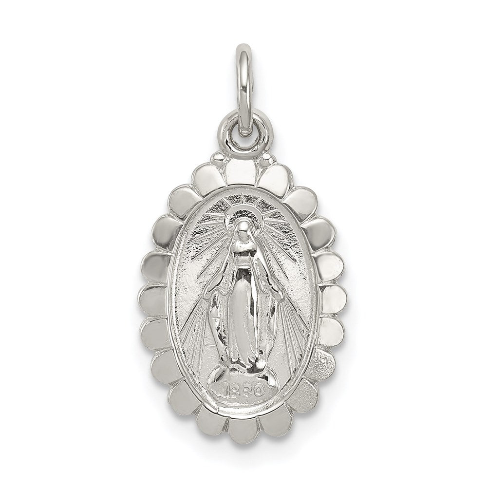 Sterling Silver Miraculous Medal, 22 x 10 mm