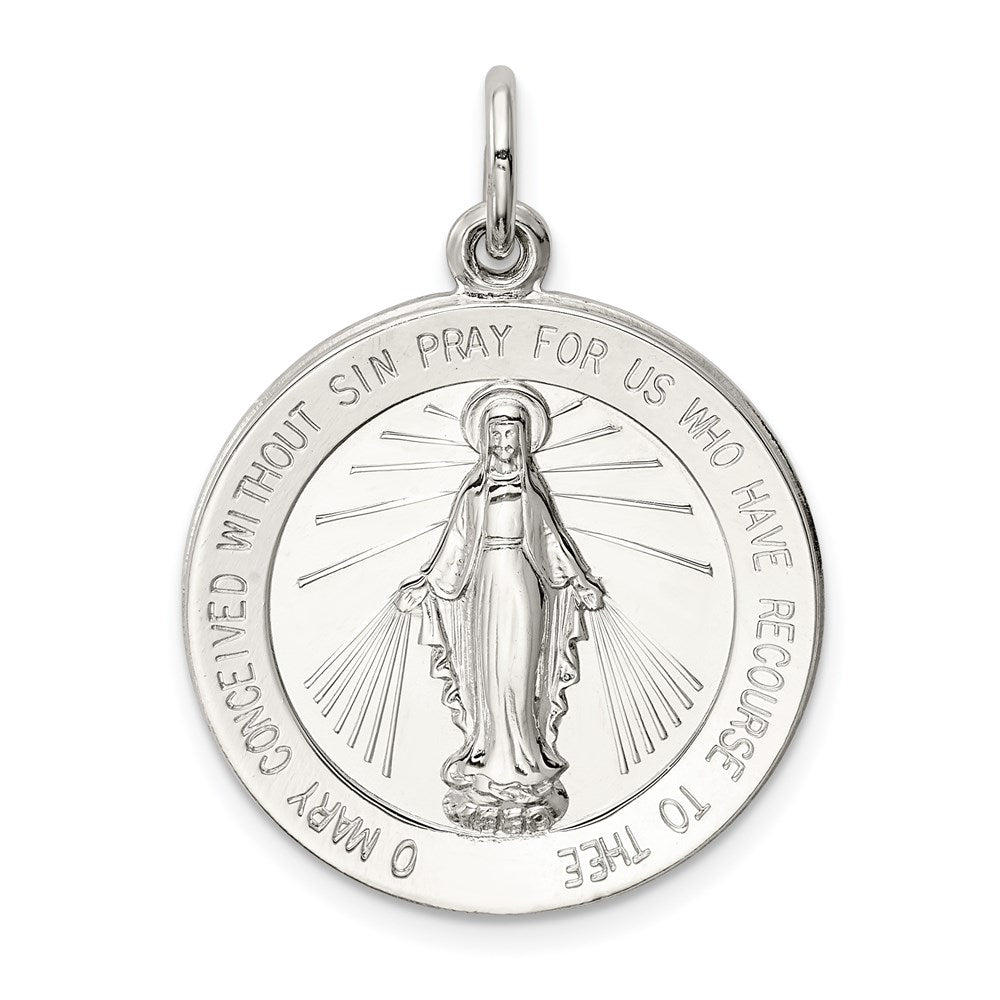 Sterling Silver Miraculous Medal, 29 x 21 mm