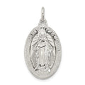Sterling Silver Miraculous Medal, 30 x 16 mm