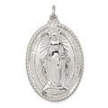 Sterling Silver Miraculous Medal, 43 x 26 mm