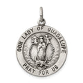 Sterling Silver Our Lady of Guadalupe Medal, 29 x 22 mm