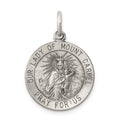 Sterling Silver Antiqued Our Lady of Mount Carmel Medal, 24 x 18 mm