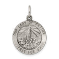Sterling Silver Antiqued Our Lady of Fatima Medal, 21 x 18 mm