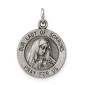 Sterling Silver Antiqued Our Lady of Sorrows Medal, 20 x 15 mm