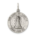 Sterling Silver Antiqued Our Lady of Loreto Medal, 22 x 18 mm