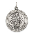 Sterling Silver Antiqued De La Providencia Medal, 26 x 19 mm