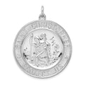 Sterling Silver Rhodium-plated Saint Christopher Medal, 40 x 33 mm, 8.25 g