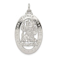 Sterling Silver Rhodium-plated Saint Christopher Medal, 36 x 20 mm