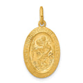 24k Gold-plated Sterling Silver Saint Christopher Medal, 25 x 17 mm