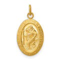 24k Gold-plated Sterling Silver Saint Christopher Medal, 20 x 10 mm