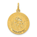 24k Gold-plated Sterling Silver Saint Christopher Medal, 25 x 19 mm