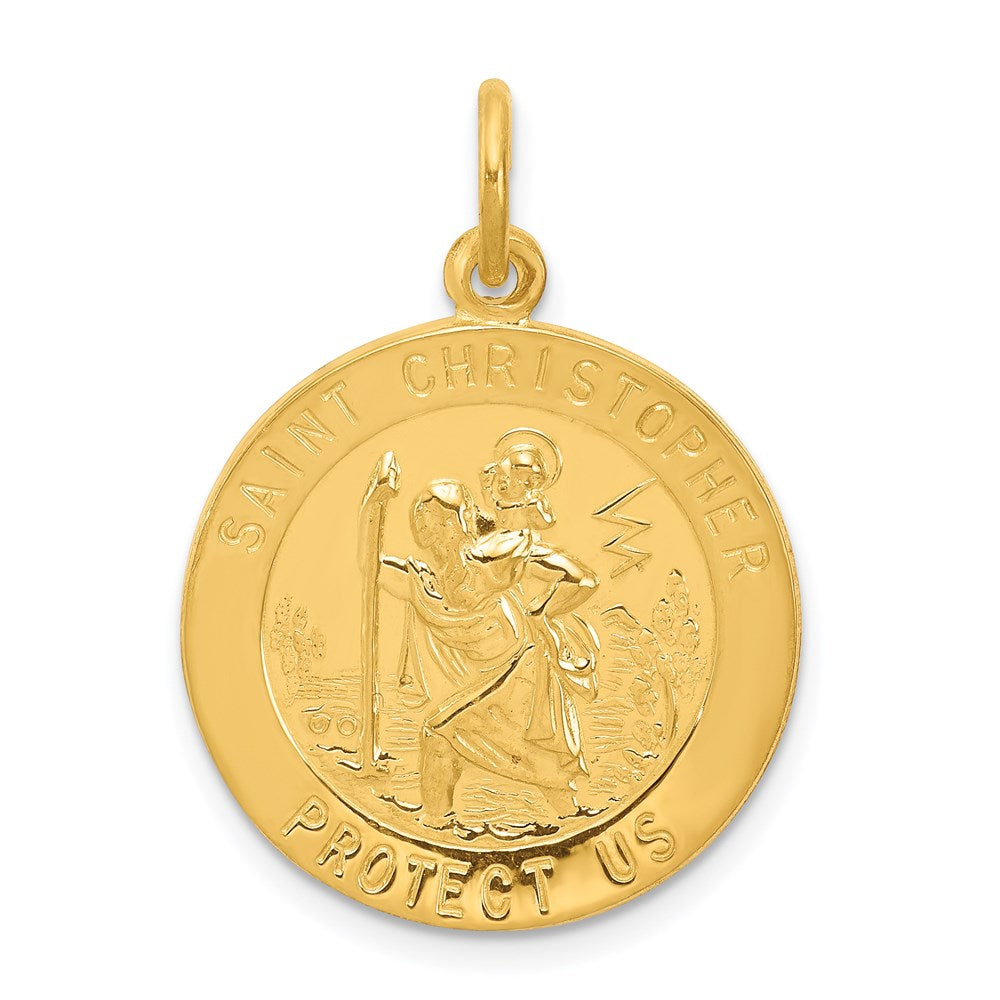 24k Gold-plated Sterling Silver St. Christopher Medal, 30 x 22 mm