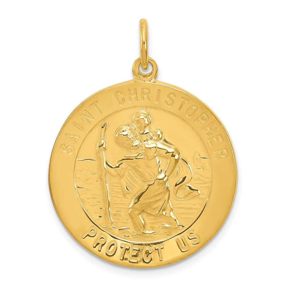 24k Gold-plated Sterling Silver St. Christopher Medal, 32 x 20 mm