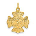 24k Gold-plated Sterling Silver Saint Florian Fireman's Badge Medal, 25 x 17 mm