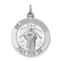 Sterling Silver Rhodium-plated Saint Jude Thaddeus Medal, 26 x 19 mm