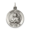 Sterling Silver Antiqued Saint Lucy Medal, 20 x 15 mm