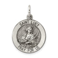 Sterling Silver Antiqued Saint Lucy Medal, 25 x 18 mm