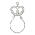 Sterling Silver Claddagh Charm Holder, 45 x 20 mm