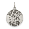 Sterling Silver Antiqued Saint Michael Medal, 22 x 16 mm