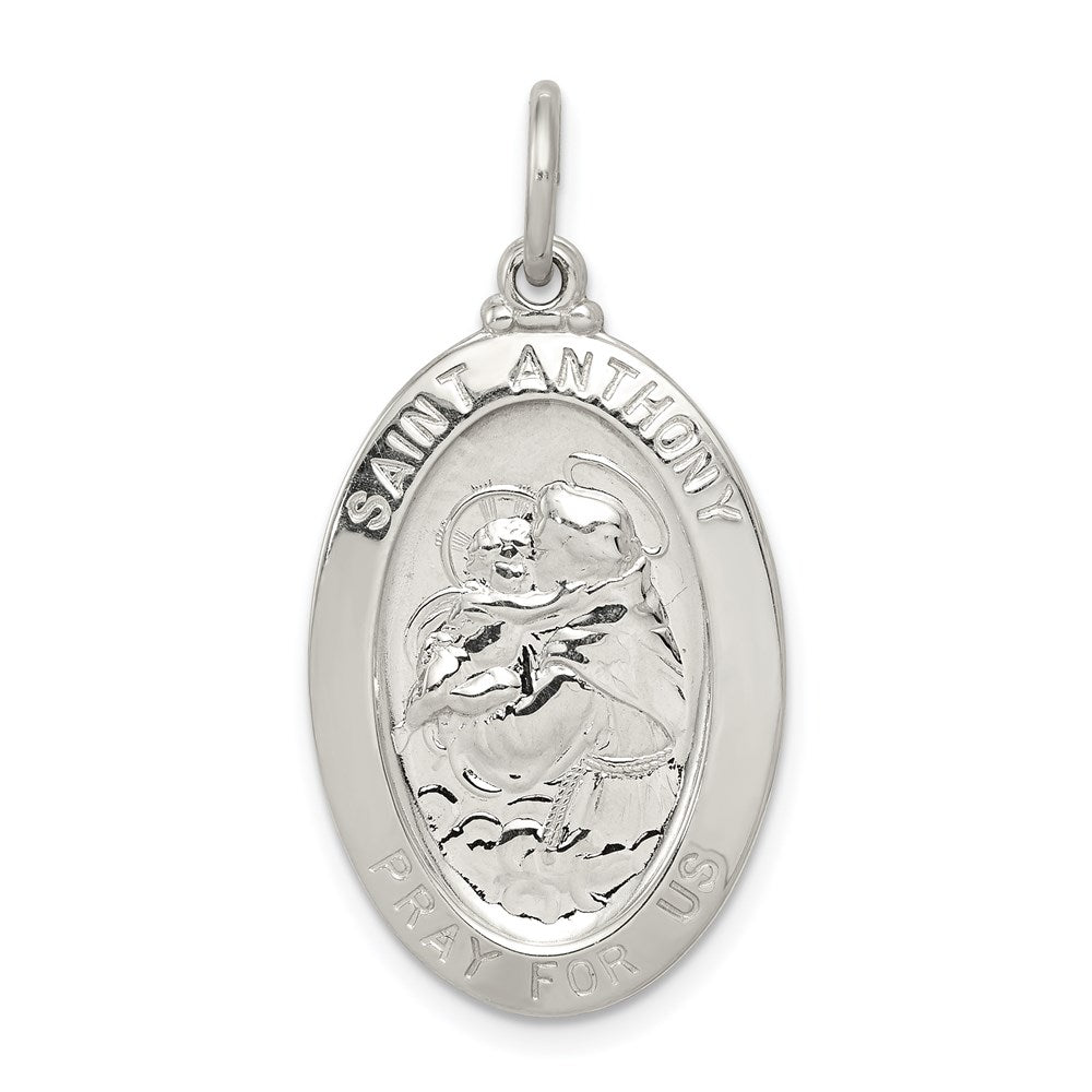 Sterling Silver Saint Anthony Medal, 35 x 20 mm