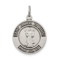 Sterling Silver Antiqued Saint Francis of Assisi Medal, 22 x 17 mm