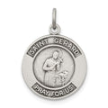Sterling Silver Antiqued St. Gerard Medal Pendant, 22 x 16 mm
