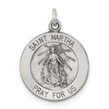 Sterling Silver Antiqued Saint Martha Medal, 21 x 15 mm