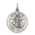Sterling Silver Antiqued Saint Martha Medal, 25 x 20 mm