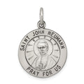 Sterling Silver Antiqued Saint John Neumann Medal, 25 x 20 mm
