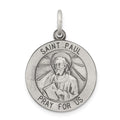 Sterling Silver Antiqued Saint Paul Medal, 25 x 20 mm
