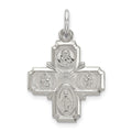 Sterling Silver 4-way Medal, 37 x 20 mm