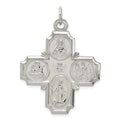 Sterling Silver 4-way Reversible Medal, 35 x 30 mm