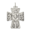 Sterling Silver Antiqued Reversible 4-way Medal, 35 x 22 mm
