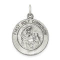 Sterling Silver Antiqued Polished/Matte Holy Communion Pendant, 25 x 20 mm