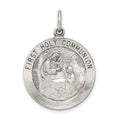 Sterling Silver Antiqued First Holy Communion Medal, 30 x 22 mm