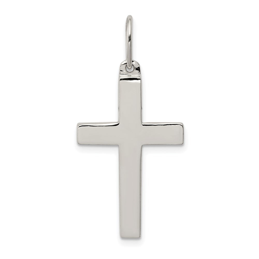 Sterling Silver Polished Cross Pendant, 28 x 17 mm