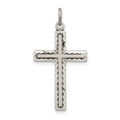 Sterling Silver Antiqued Cross Charm, 27 x 16 mm