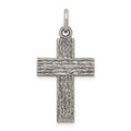 Sterling Silver Antiqued Cross Charm, 27 x 16 mm, 1.35 g