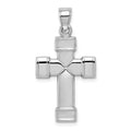 Sterling Silver Rhodium-plated Hollow Reversible Cross Pendant, 32 x 17 mm
