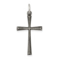 Sterling Silver Antiqued Cross Charm, 29 x 16 mm