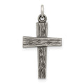 Sterling Silver Antiqued Cross Charm, 22 x 14 mm