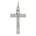 Sterling Silver Antiqued Rosary Cross Pendant, 37 x 21 mm