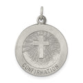 Sterling Silver Antiqued Confirmation Medal, 20 x 19 mm