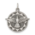 Sterling Silver Antiqued Holy Spirit Medal, 18 x 19 mm