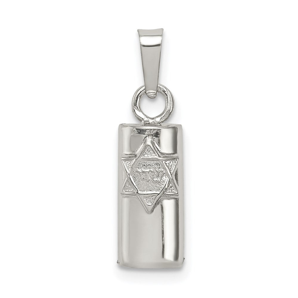 Sterling Silver Mezuzah Pendant, 16 x 5 mm