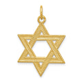 24k Gold-plated Sterling Silver Star of David Pendant, 29 x 22 mm
