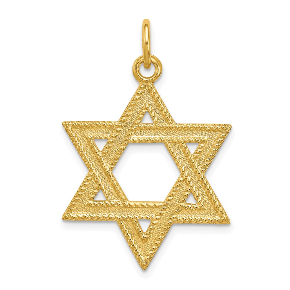 24k Gold-plated Sterling Silver Star of David Pendant, 29 x 22 mm