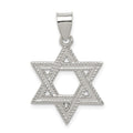 Sterling Silver Satin Star of David Charm, 23 x 18 mm